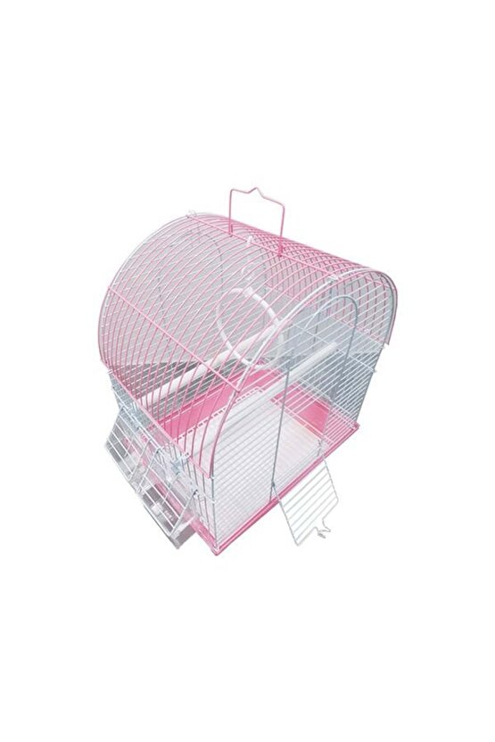İki Kapılı Davul Muhabbet Kuş Kafesi Pembe 30x23x39 Cm - 600-a114r - Petshopundan