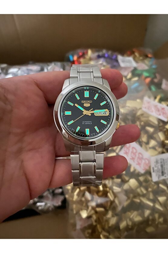 5 Japan Snkk17j1 39 Mm Gri Otomatik Çelik Erkek Kol Saati