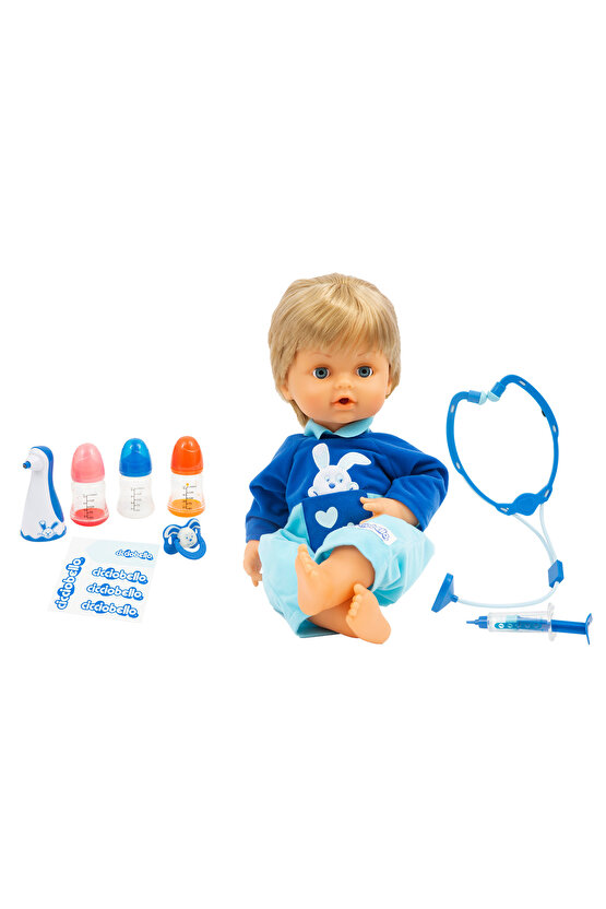 Çok Hastayım | 42 cm Hasta Et Bebek + Doktor Aksesuar Seti | Yanakları Kızaran Bebek