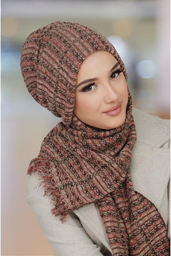 Taba Triko Kelebek Bone Şal