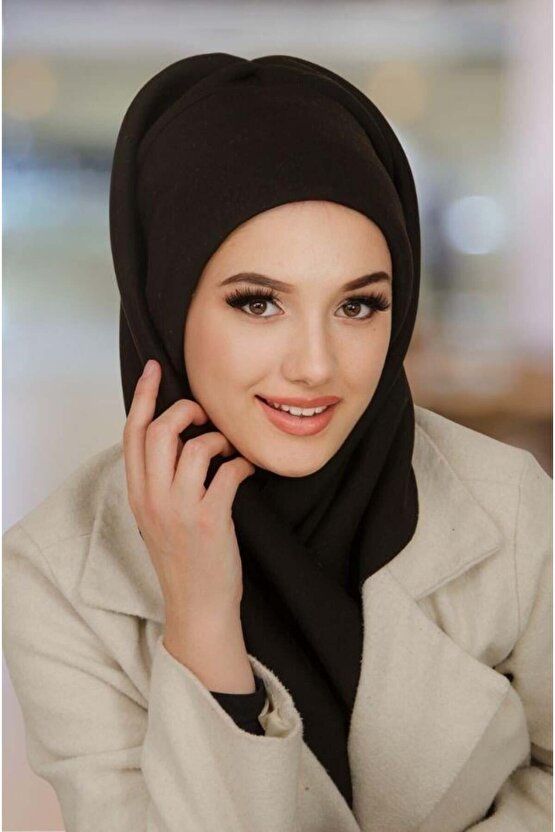 Siyah Kışlık Kelebek Bone Şal