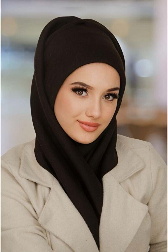 Siyah Kışlık Kelebek Bone Şal