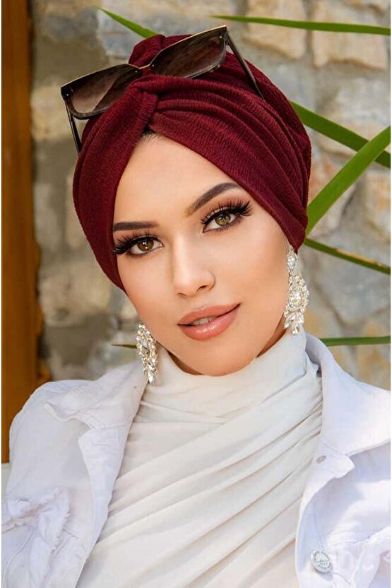 Bordo Hazır Burgu Düğüm Bone