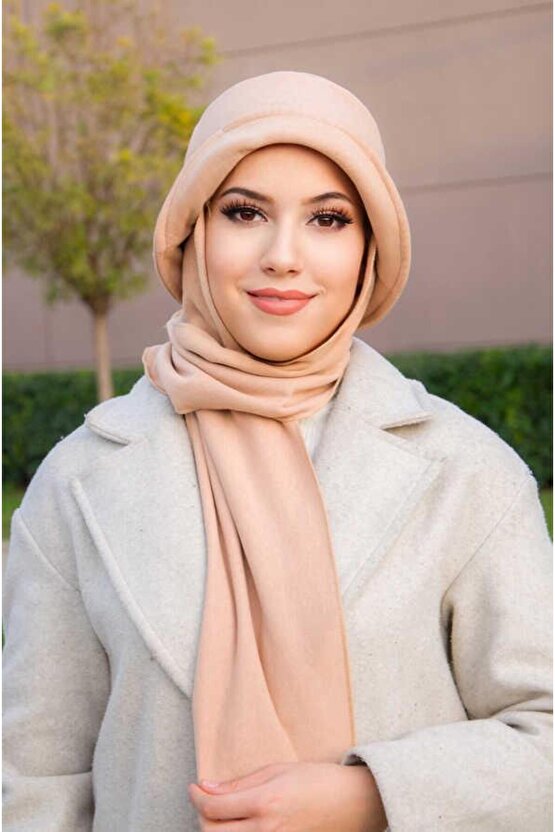 Bej Atkılı Vintage Şapka