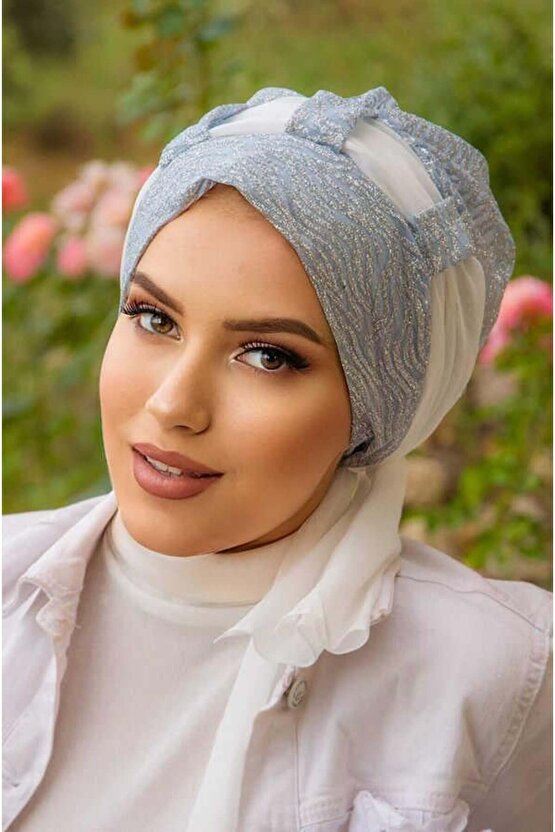 Bebe Mavi Simli Abiye Bone