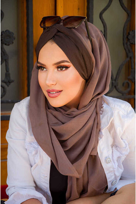 Vizon Kahve Burgu Hazır Şal