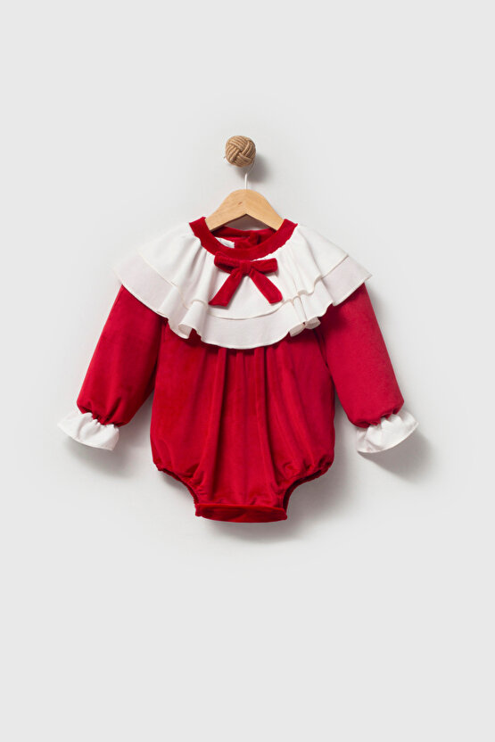 Kız Bebek Romper Kız Çocuk Romper Kadife Doğum Günü Parti Düğün Elbise Fiyonk Uzun Kol Romper