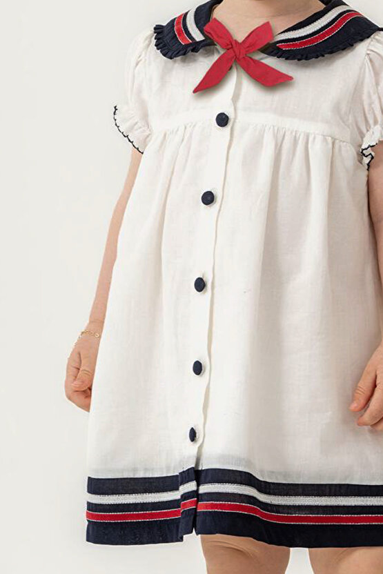 Kız Bebek Kız Çocuk Doğum Günü Parti Düğün Elbise Kısa Kol Kurdela Astarlı Elbise