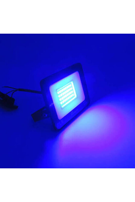 50 Watt Mavi Işık Elektrikle Çalışır Slim Led Projektör, Bahçe, Çiçek, Ağaç Armatürü 16 x 12 Cm