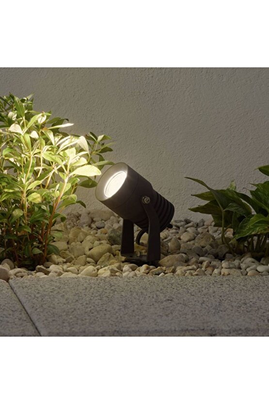 Elektrikle Çalışır 10 Watt BEYAZ Işık Ampul Dahil Metal Gövde Fonksiyonlu Bahçe Duvar ve Çim Armatür