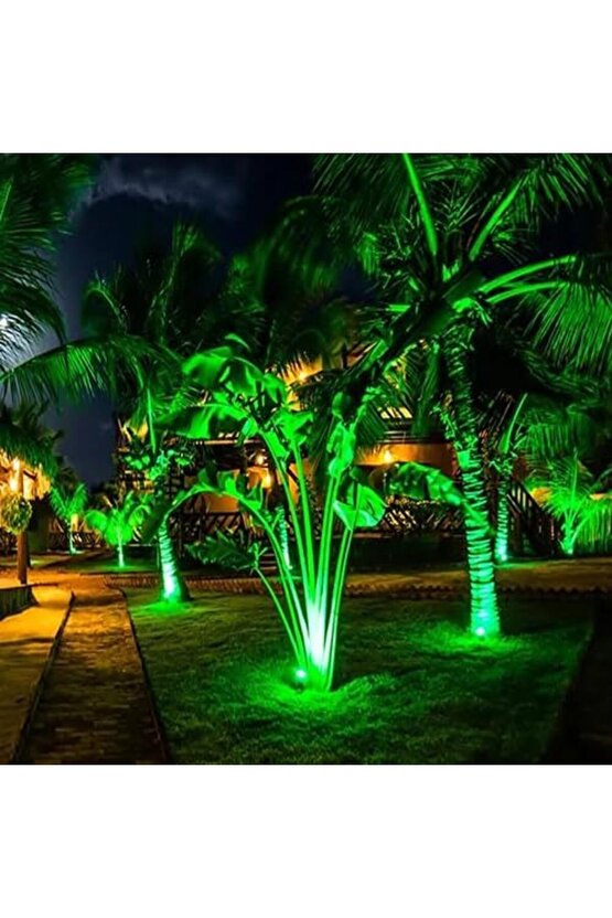 Elektrikle Çalışır 10 Watt Yeşil Işık Ampul Dahil Metal Gövde Fonksiyonlu Bahçe Duvar ve Çim Armatür