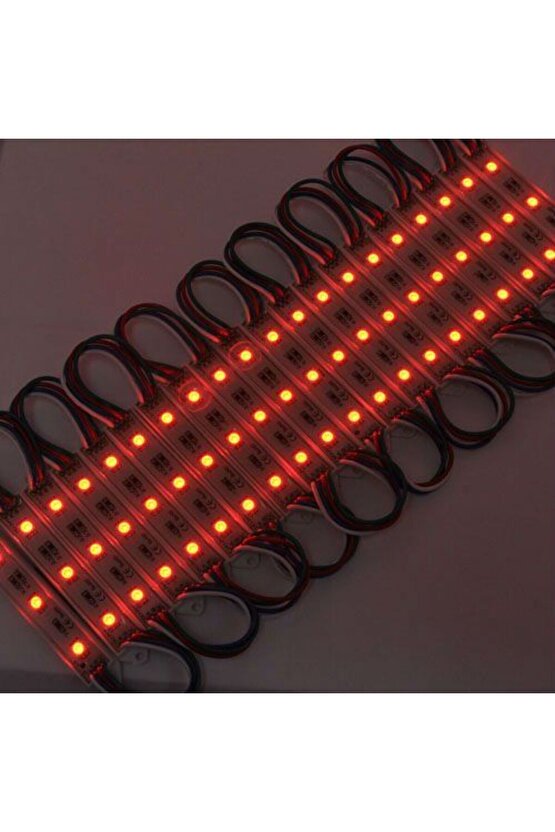10 Adet 5 Watt Kırmızı Işık IP65 Modül Led, 10 Adet Magnetli, Çok Kaliteli Kırmızı Işık Modül Led