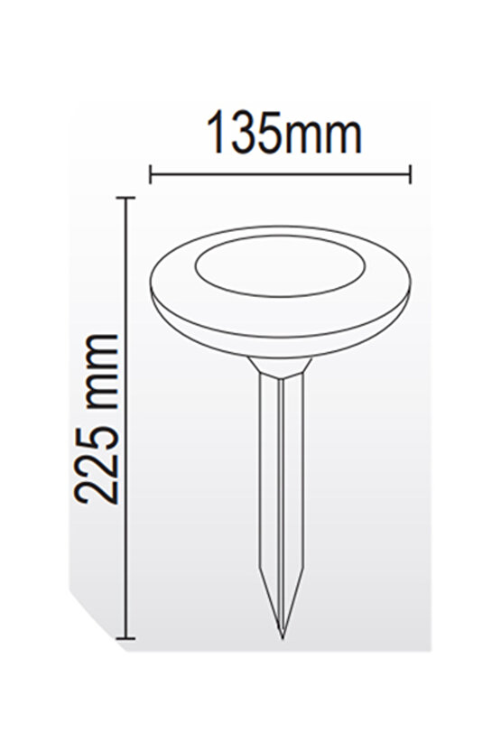 1 Adet Güneş Enerjili, Çok Kaliteli, 5 Watt Beyaz Işık Solar Led Çim, Çiçek, Bahçe, Ağaç Armatürü