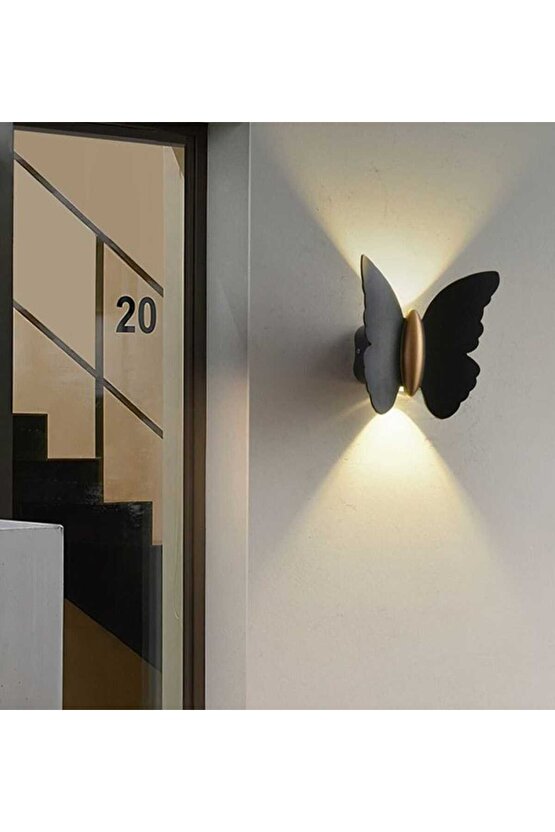 3 Adet Elektrikle Çalışır, 6 Watt Gün Işığı Ledli Kelebek Duvar Aplik İç ve Dış Mekan IP65 Aplik
