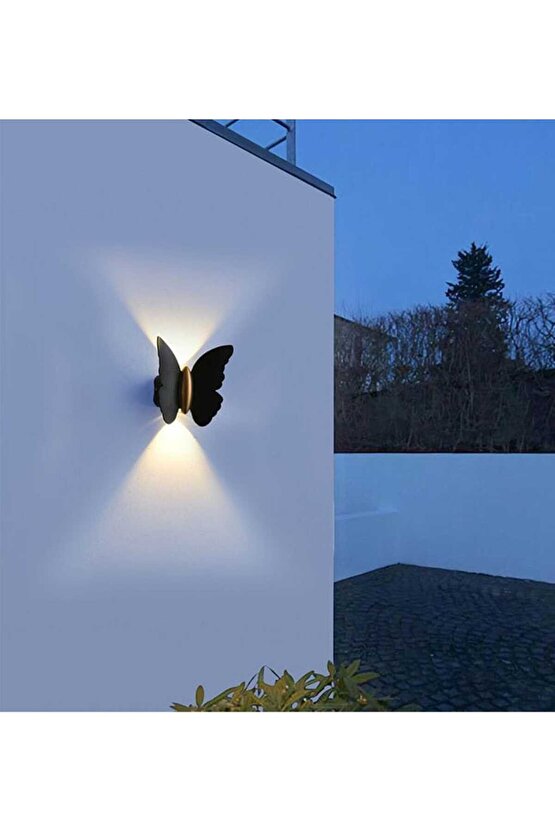 Elektrikle Çalışır, 6 Watt Amber Işık Ledli Kelebek Duvar Aplik İç ve Dış Mekan IP65 Led Duvar Aplik