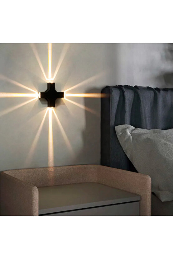 Elektrikle Çalışır, 4 Watt, Modern Tasarım İç ve Dış Mekan Duvar Apliği, 3200 Kelvin, 220V Led Aplik