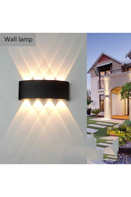15 Watt, Amber Işık Ledli, Çok Kaliteli İç ve Dış Mekan Aydınlatma Armatürü, Led Bahçe Duvar Apliği