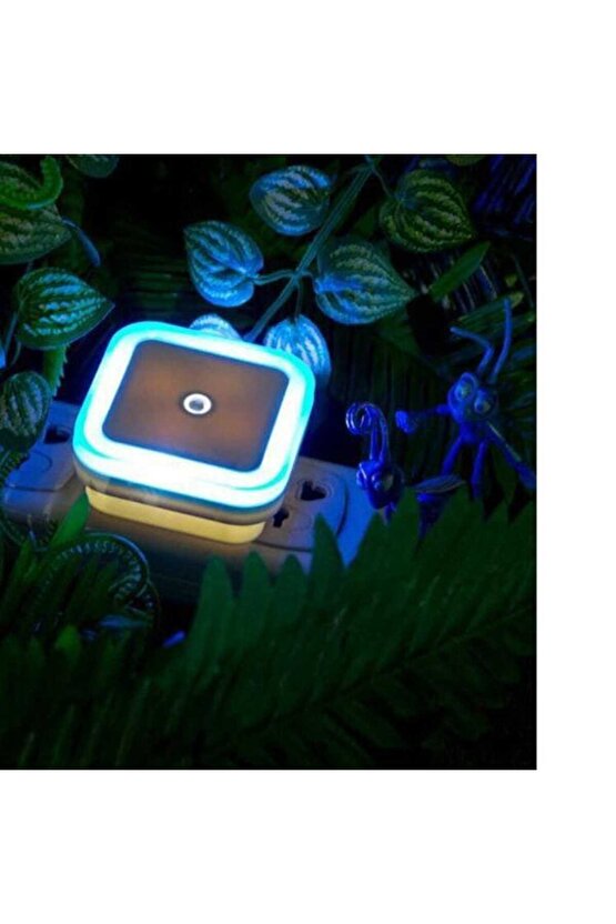 Fotoselli Led Gece Lambası, Mavi Renk Gece Otomatik Yanar, Gündüz Söner 1 Watt Gece Lambası