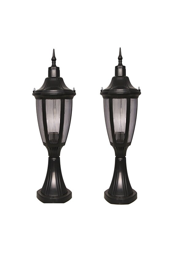 232LAMP 2 Adet Bahçe Teras Duvar Apliği, Set Üstü Fener, Bahçe Duvar Lambası, Altıgen Fener