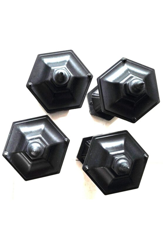 232LAMP Altıgen Set Üstü Fener - Bahçe Aydınlatma Armatürü Siyah