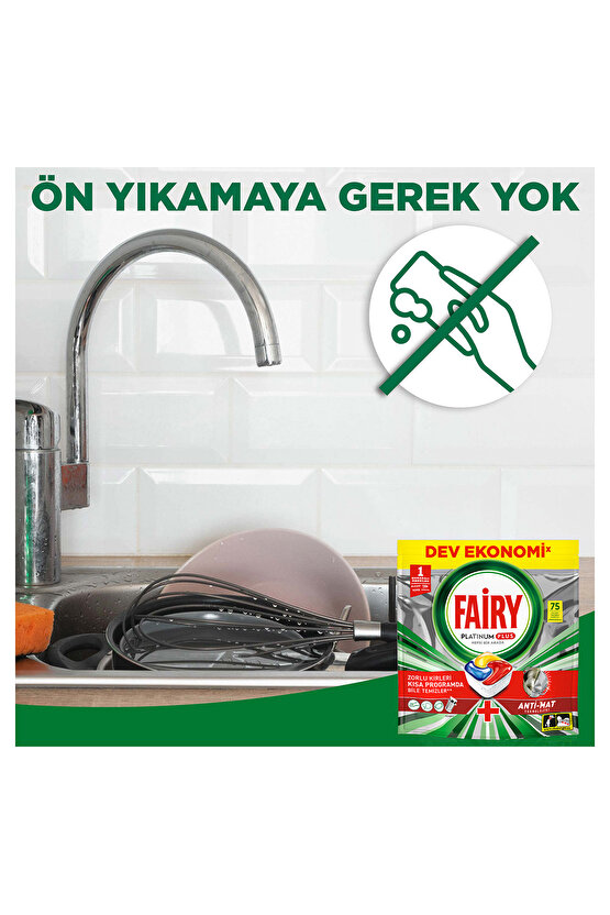 Platinum Plus Bulaşık Makinesi Deterjanı Kapsülütableti 75 Yıkama Limon Kokulu