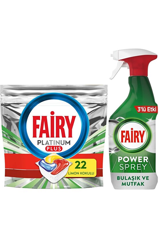 Platinum Plus 22 Yıkama Bulaşık Makinesi Kapsülü Power Sprey 3’ü 1 Arada Bulaşık Ve Mutfak 5