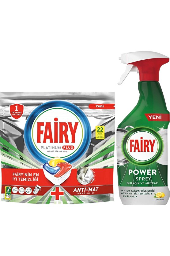 Platinum Plus 22 Yıkama Bulaşık Makinesi Kapsülü Power Sprey 3’ü 1 Arada Bulaşık Ve Mutfak 5