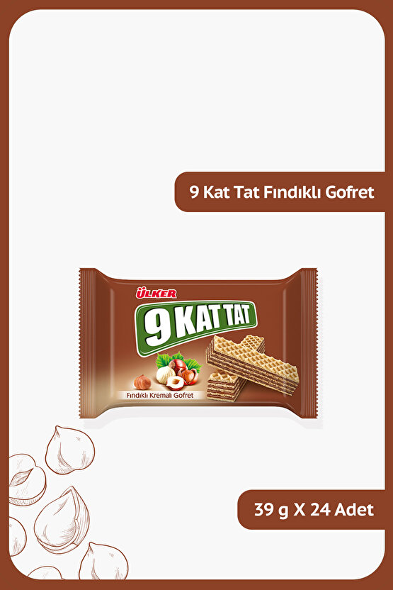 9 KAT KAT - Fındıklı Gofret - 39 gram - 24 Adet
