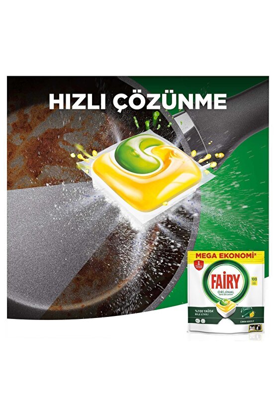 Hepsi Bir Arada Bulaşık Makinesi Kapsülü Limon Kokulu 100 Yıkama