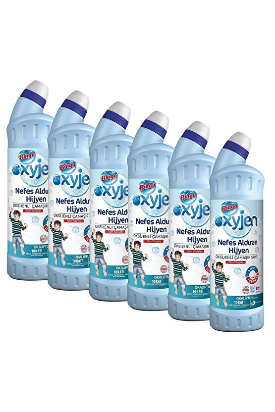 Oksijen Çamaşır Suyu 750 ml Ekonomi Paketi 6lı Okaliptus