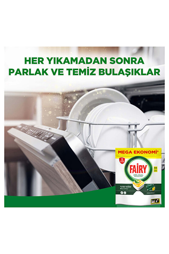 Hepsi Bir Arada Limonlu Bulaşık Makinesi 84lü Tablet Deterjan