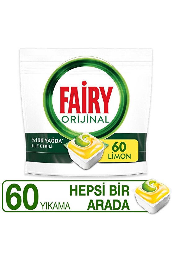 Hepsi Bir Arada 60 Yıkama Bulaşık Makinesi Deterjanı Kapsülü Limon Kokulu