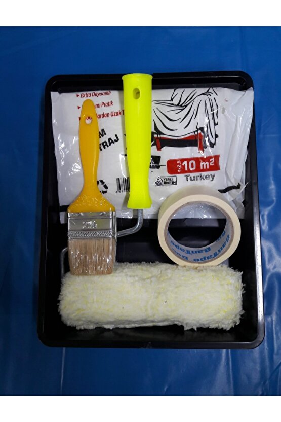 Boyacı Seti,rulo,fırça,boya Kabı,bant,örtü