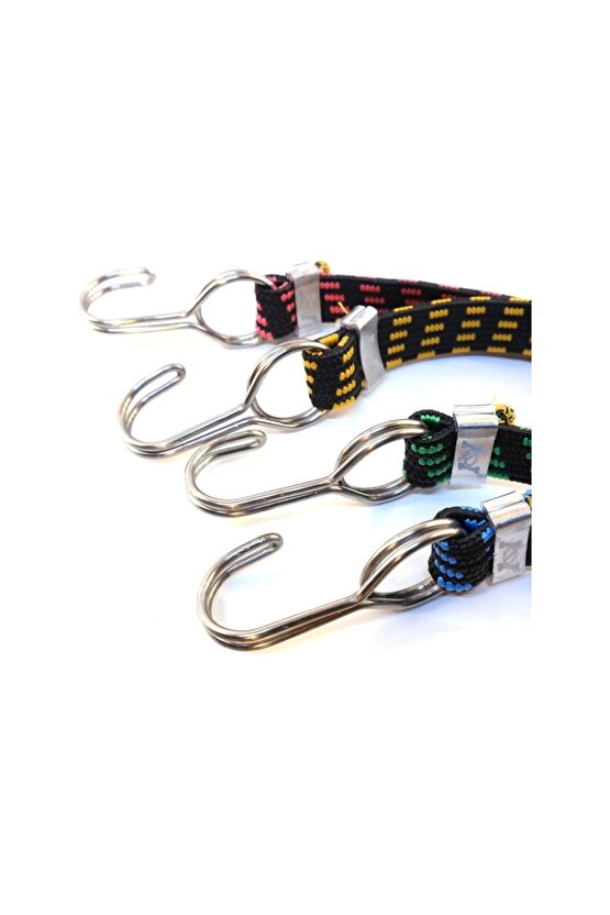 Bagaj Lastiği Kalın Çelik Kancalı 15mmx5mmx100mm A Kalite Kırmızı Mavi Sarı Yeşil