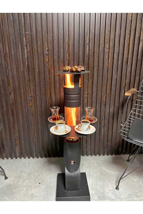 FÜZE TİPİ PELET SOBASI CAM SOBA ROKET SOBA BAHÇE CAM BALKON KIŞ BAHÇESİ CAFE KAMP TİPİ TEPSİLİ KÜÇÜK