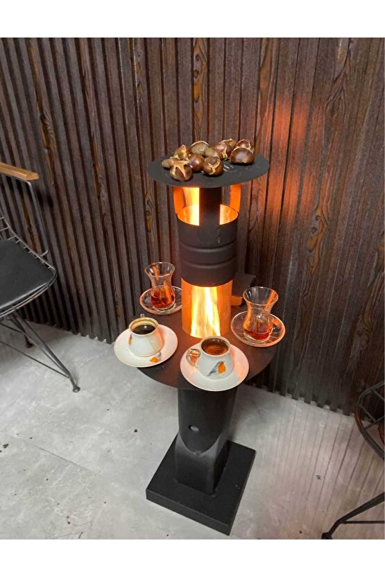 FÜZE TİPİ PELET SOBASI CAM SOBA ROKET SOBA BAHÇE CAM BALKON KIŞ BAHÇESİ CAFE KAMP TİPİ TEPSİLİ KÜÇÜK
