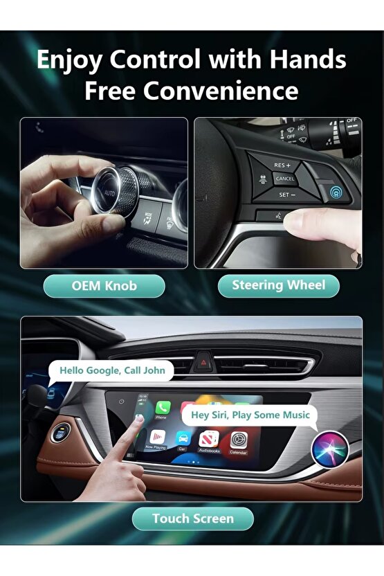 Kablosuz Carplay Android Auto Box Türkçe Dil 2 Gb Ram 16 Gb Rom 3 in 1 Wifi Hdmi Bt