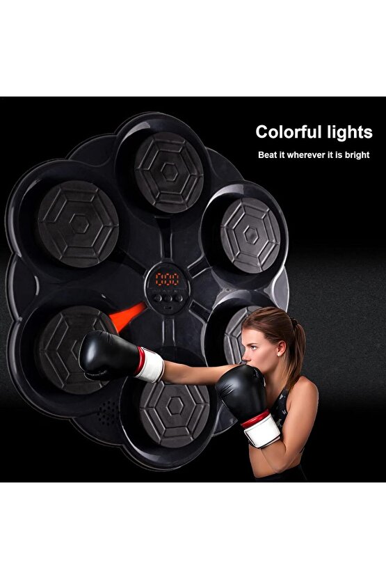 Duvar Boks Makinesi Müzikli Bluetooth Hoparlör Özellikli Led Işıklı Ritimli 9 Mod Seviye Ayarlı Box