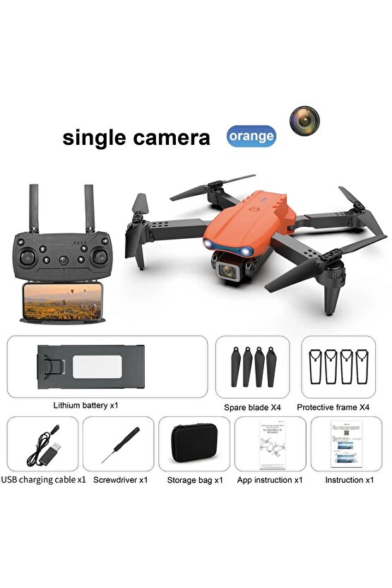 ÇİFT KAMERA DRONE UZAKTAN KUMANDA APP DESTEKLİ QUADCOPTER TEK TUŞ İNİŞ KALKIŞ