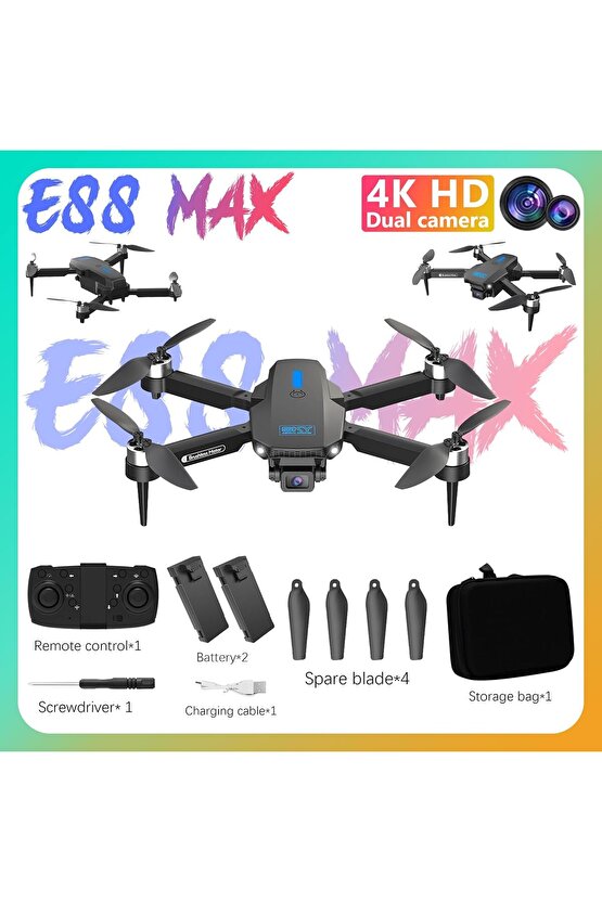 ÇİFT KAMERA VE BATARYALI DRONE UZAKTAN KUMANDALI APP DESTEKLİ BRUSHLESS MOTOR QUADCOPTER OPTİK DURUŞ