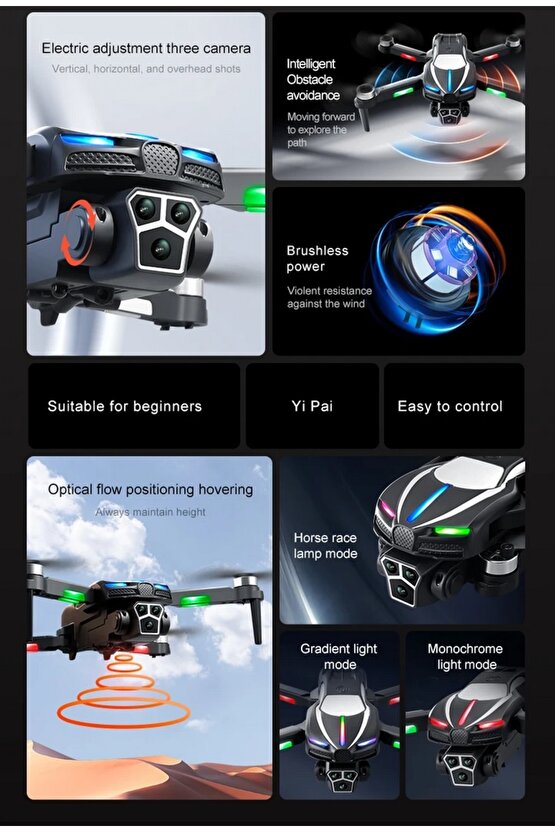 ÇİFT KAMERA VE BATARYALI DRONE UZAKTAN KUMANDALI APP DESTEKLİ QUADCOPTER TEK TUŞ İLE İNİŞ KALKIŞ