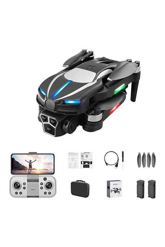 ÇİFT KAMERA VE BATARYALI DRONE UZAKTAN KUMANDALI APP DESTEKLİ QUADCOPTER TEK TUŞ İLE İNİŞ KALKIŞ