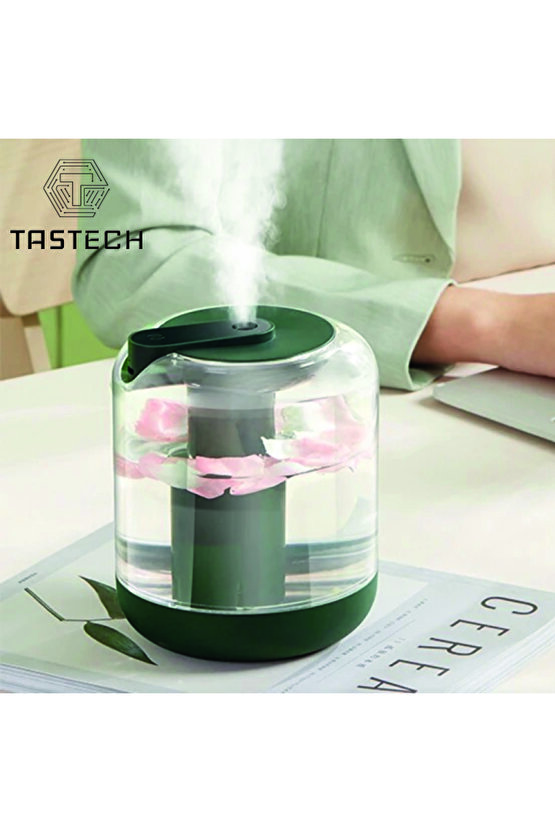 1L Sessiz Oda Hava Nemlendirici Gece Lambası Şarjlı Ev Ofis için Aroma Theraphy Uçucu Yağ Difüzör