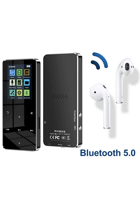 Bluetooth Lu Mp3 Mp4 Çalar Fm Radyolu Şarjlı Mp4 Player Dahili Hoparlör 8gb Hafızalı Müzik Çalar