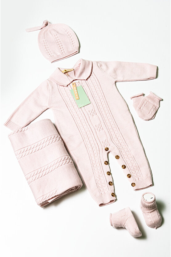 Yeni Doğan 5li Örme Triko Tulum Set