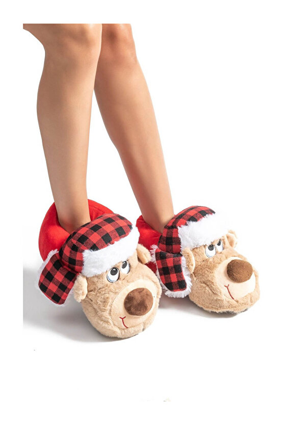 Goldi Hayvanlı Bej Kadın Panduf Cc0506