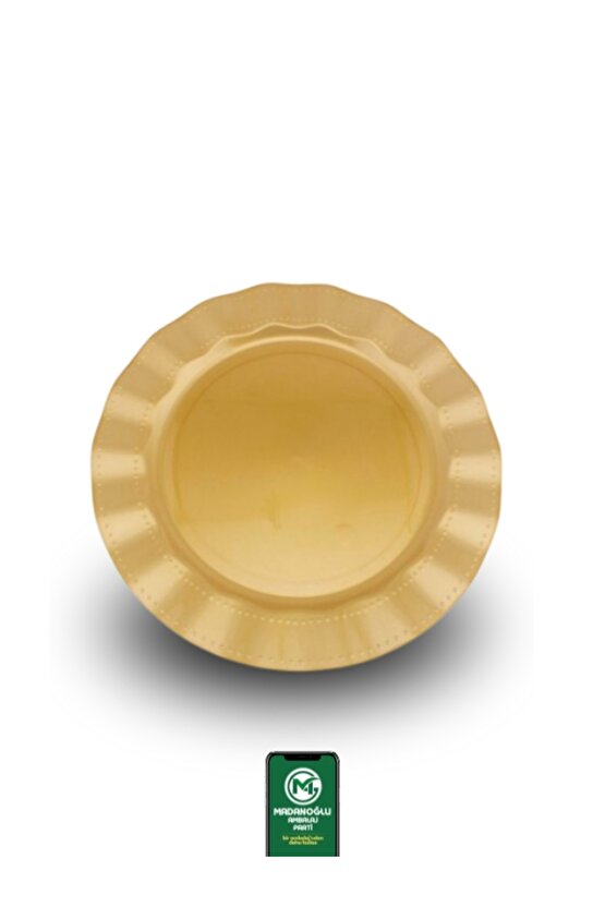 Tabak Mika Sert 26 cm Gold 6lı