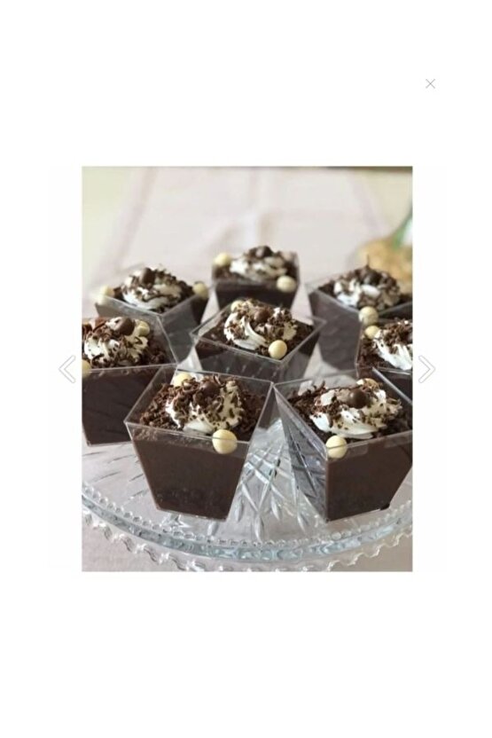 Pvc Prizma Mini Mika Plastik Kare Kap Küp Sunum Kase 120 Cc 25 Adet