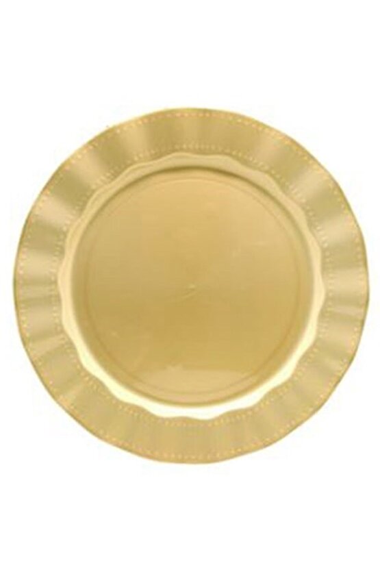 Gold Yuvarlak Mika Tabak 26 cm 6 Adet