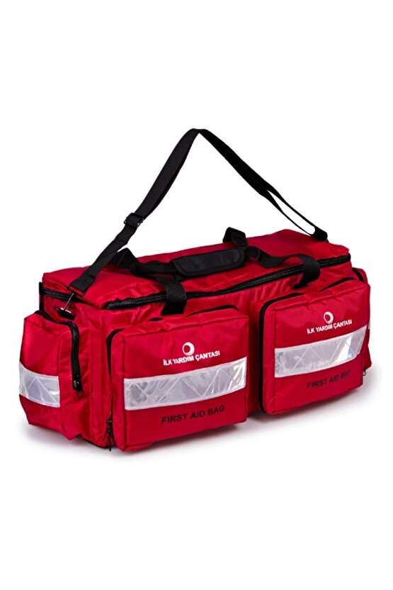 Ilk Yardım Çantası 2 Çepli Büyük Boy Kırmızı Uyumlu